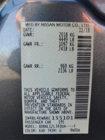 Photo 11 VIN: 1N4BL4EW6KC155101 - NISSAN ALTIMA 