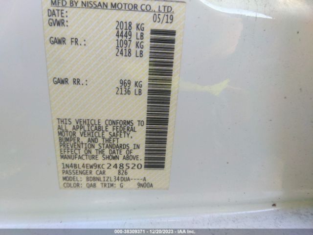 Photo 8 VIN: 1N4BL4EW9KC248520 - NISSAN ALTIMA 