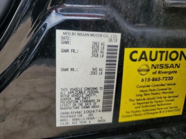 Photo 12 VIN: 1N4BL4FV4KC100474 - NISSAN ALTIMA 