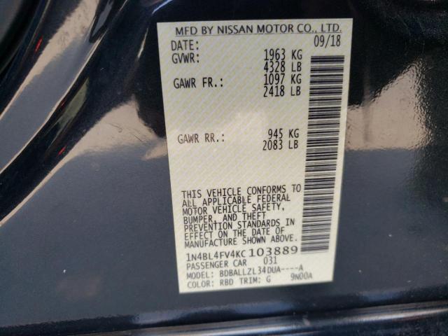 Photo 9 VIN: 1N4BL4FV4KC103889 - NISSAN ALTIMA PLA 