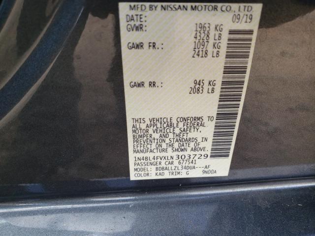 Photo 9 VIN: 1N4BL4FVXLN303729 - NISSAN ALTIMA PLA 