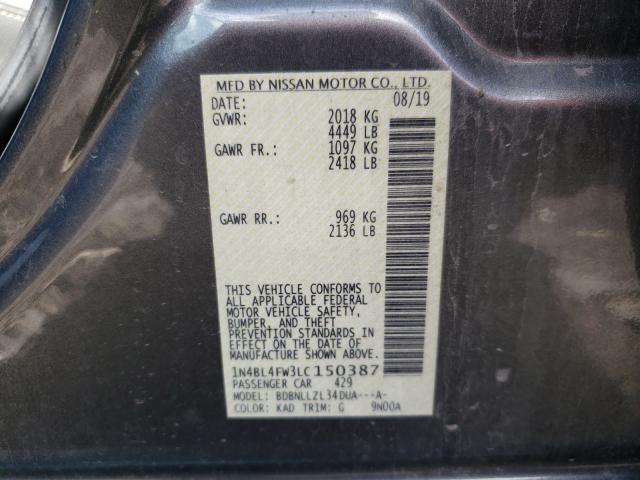 Photo 9 VIN: 1N4BL4FW3LC150387 - NISSAN ALTIMA PLA 