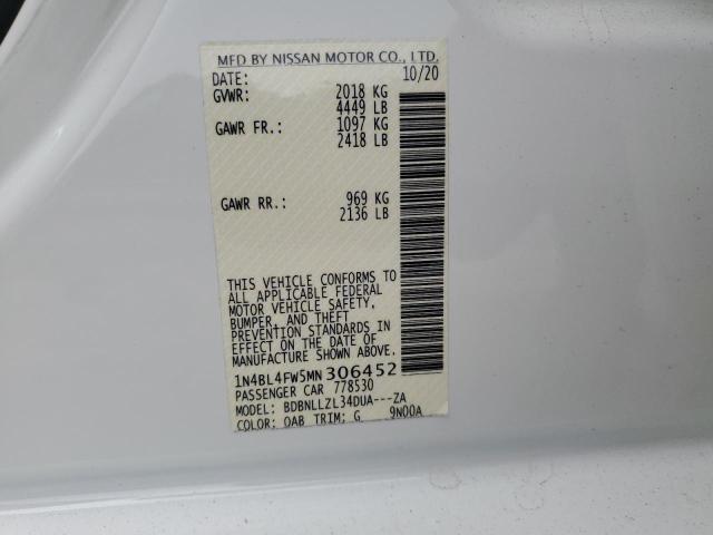 Photo 11 VIN: 1N4BL4FW5MN306452 - NISSAN ALTIMA 