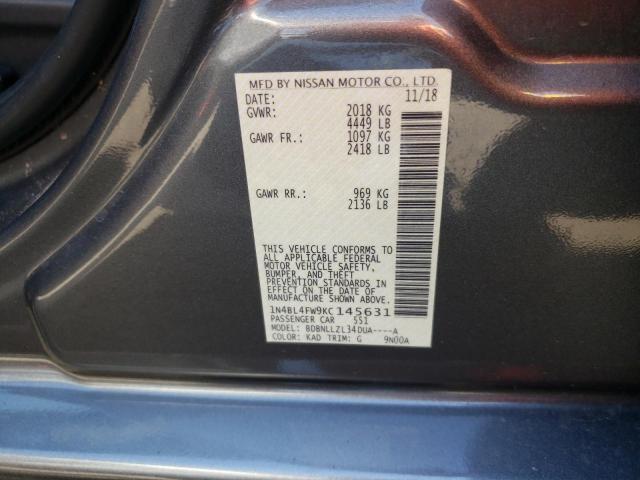 Photo 9 VIN: 1N4BL4FW9KC145631 - NISSAN ALTIMA PLA 