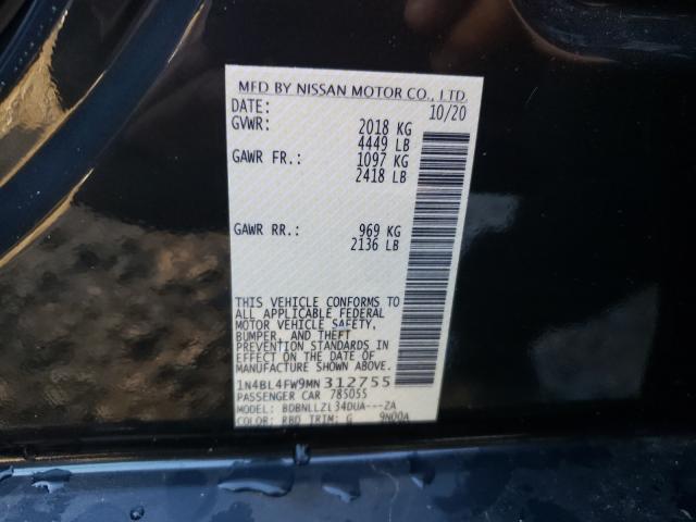 Photo 9 VIN: 1N4BL4FW9MN312755 - NISSAN ALTIMA PLA 