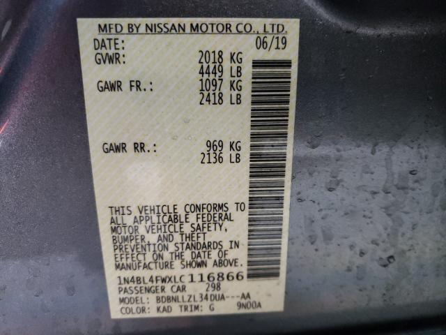 Photo 9 VIN: 1N4BL4FWXLC116866 - NISSAN ALTIMA PLA 