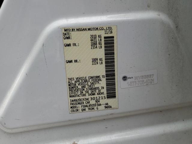 Photo 11 VIN: 1N4BZ0CP2HC301215 - NISSAN LEAF 