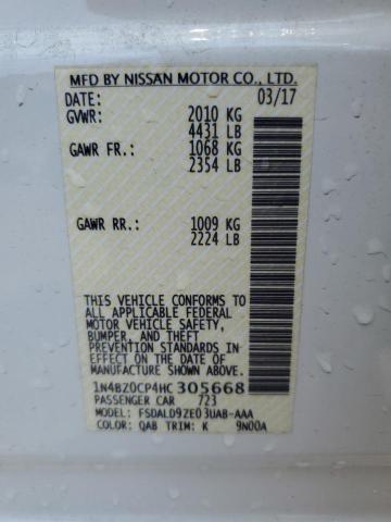 Photo 11 VIN: 1N4BZ0CP4HC305668 - NISSAN LEAF 