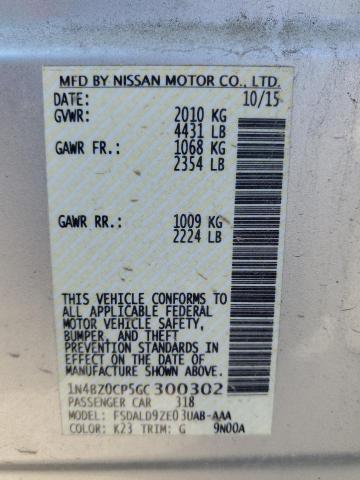 Photo 12 VIN: 1N4BZ0CP5GC300302 - NISSAN LEAF 