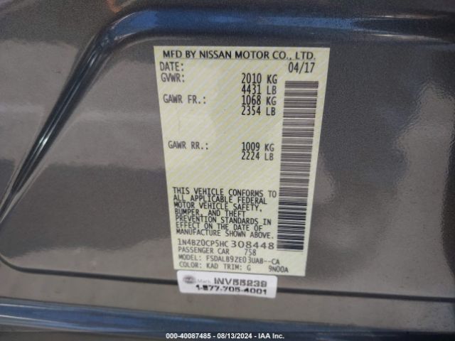 Photo 8 VIN: 1N4BZ0CP5HC308448 - NISSAN LEAF 