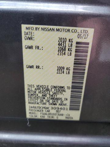 Photo 11 VIN: 1N4BZ0CP6HC309401 - NISSAN LEAF 