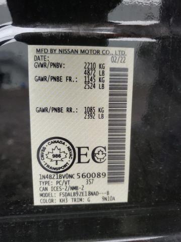 Photo 12 VIN: 1N4BZ1BV0NC560089 - NISSAN LEAF 