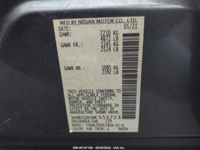 Photo 8 VIN: 1N4BZ1DV1MC555723 - NISSAN LEAF 