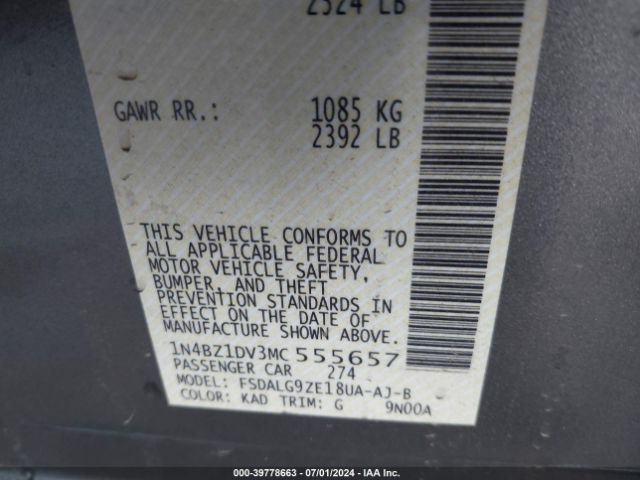 Photo 8 VIN: 1N4BZ1DV3MC555657 - NISSAN LEAF 