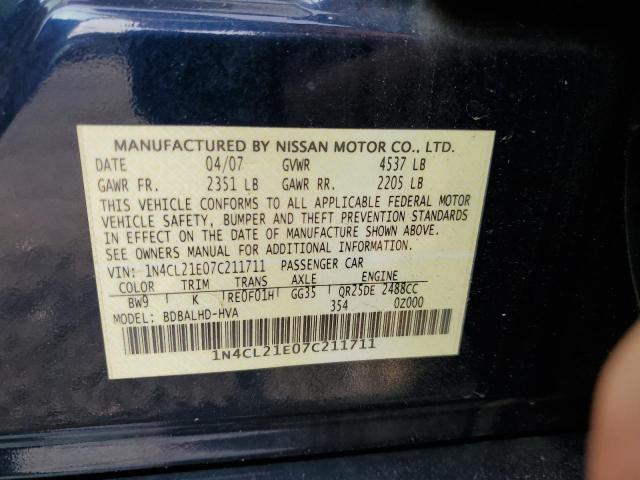 Photo 11 VIN: 1N4CL21E07C211711 - NISSAN ALTIMA HYB 