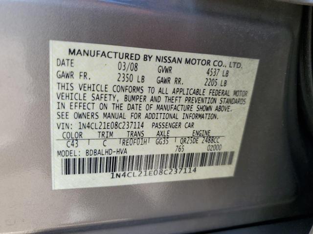 Photo 12 VIN: 1N4CL21E08C237114 - NISSAN ALTIMA HYB 