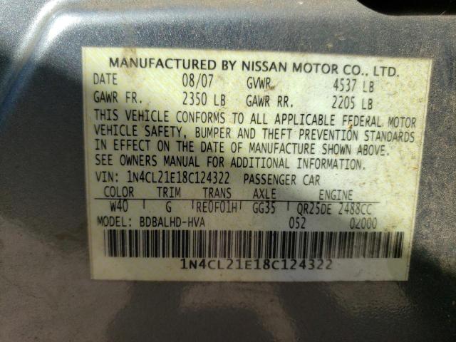 Photo 11 VIN: 1N4CL21E18C124322 - NISSAN ALTIMA 