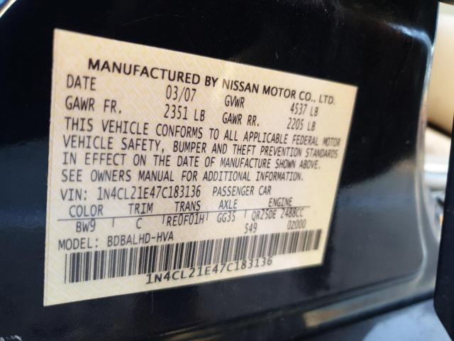 Photo 11 VIN: 1N4CL21E47C183136 - NISSAN ALTIMA 