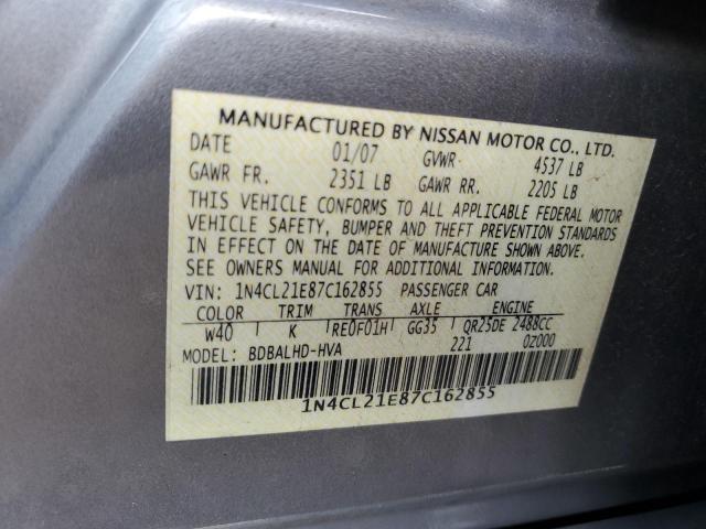 Photo 12 VIN: 1N4CL21E87C162855 - NISSAN ALTIMA 