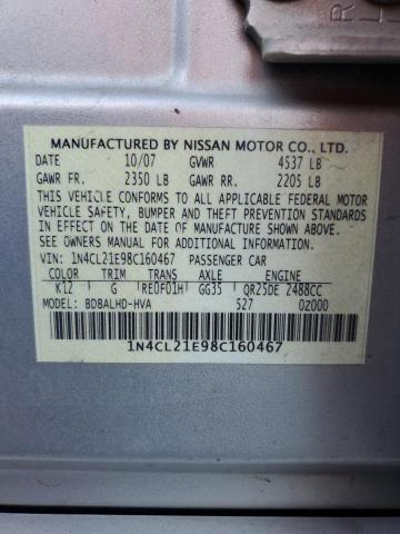 Photo 11 VIN: 1N4CL21E98C160467 - NISSAN ALTIMA 