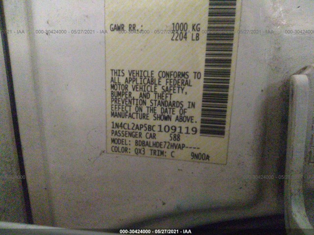 Photo 8 VIN: 1N4CL2AP5BC109119 - NISSAN ALTIMA 