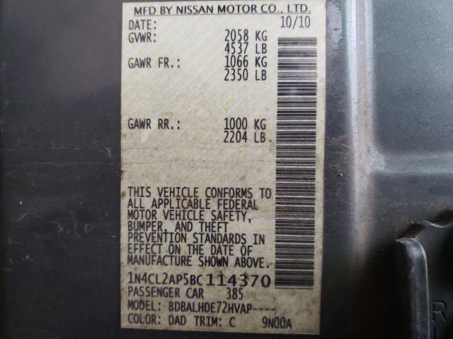 Photo 9 VIN: 1N4CL2AP5BC114370 - NISSAN ALTIMA HYB 