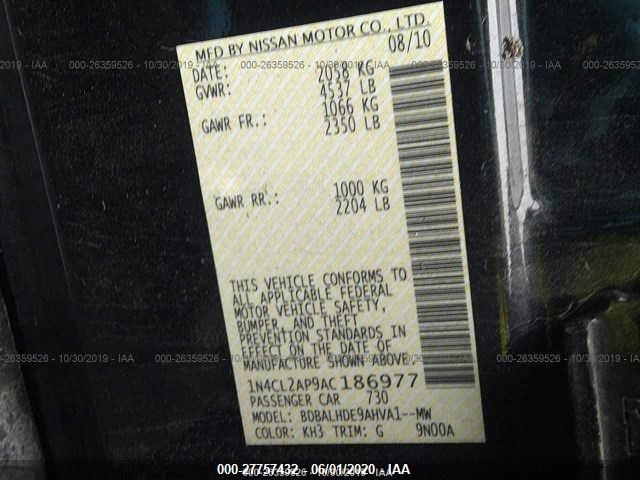 Photo 8 VIN: 1N4CL2AP9AC186977 - NISSAN ALTIMA 