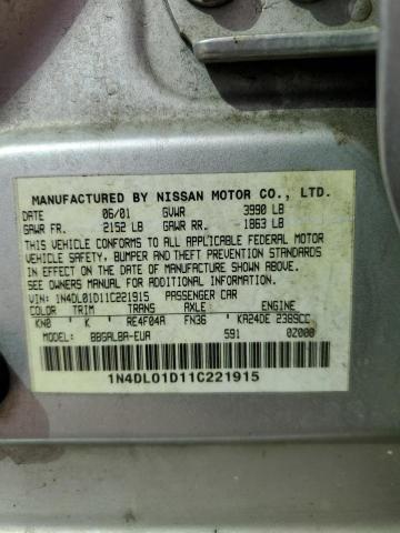 Photo 11 VIN: 1N4DL01D11C221915 - NISSAN ALTIMA XE 