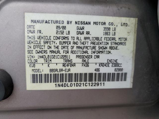 Photo 11 VIN: 1N4DL01D21C122911 - NISSAN ALTIMA XE 