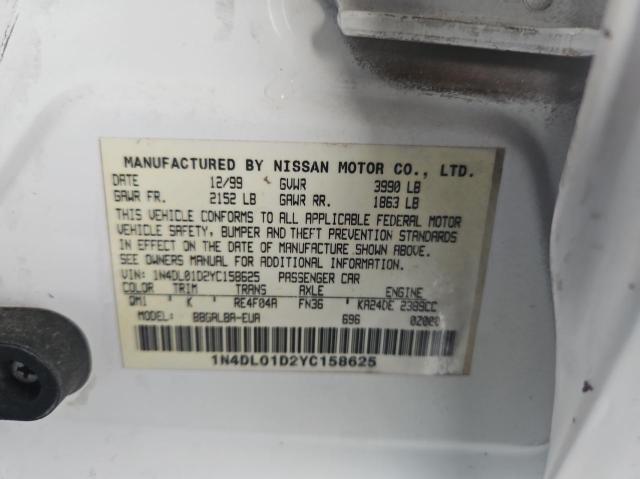 Photo 9 VIN: 1N4DL01D2YC158625 - NISSAN ALTIMA XE 