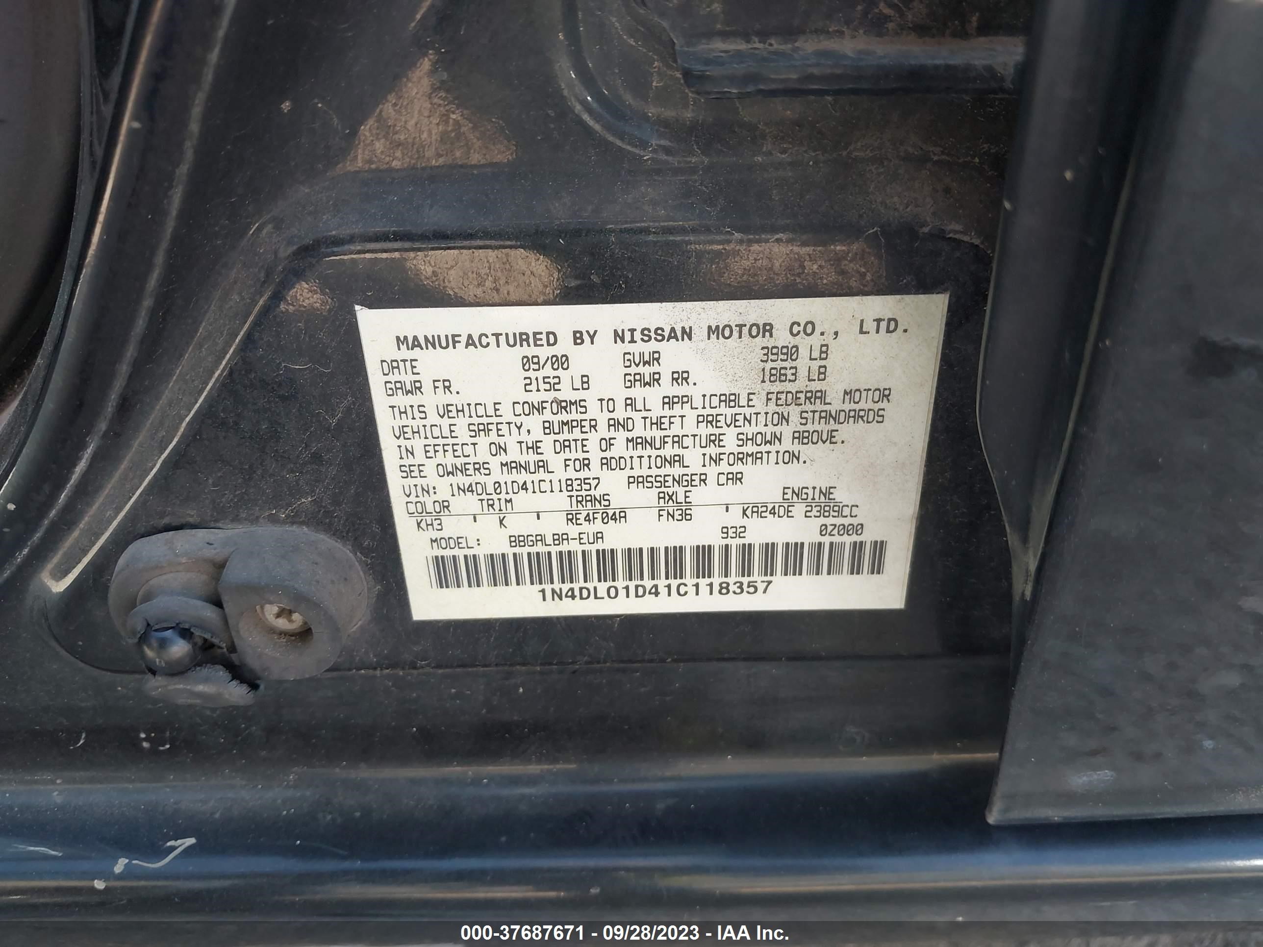 Photo 8 VIN: 1N4DL01D41C118357 - NISSAN ALTIMA 