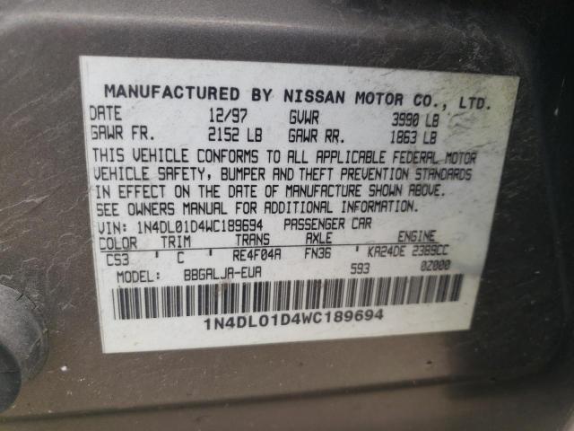 Photo 12 VIN: 1N4DL01D4WC189694 - NISSAN ALTIMA XE 