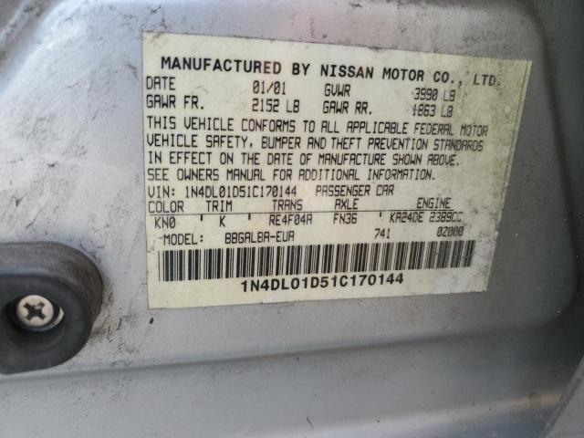 Photo 11 VIN: 1N4DL01D51C170144 - NISSAN ALTIMA XE 