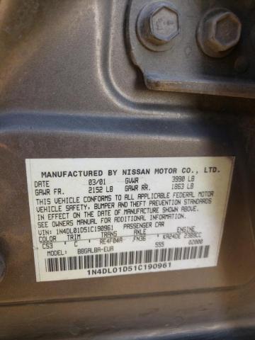 Photo 11 VIN: 1N4DL01D51C190961 - NISSAN ALTIMA XE 