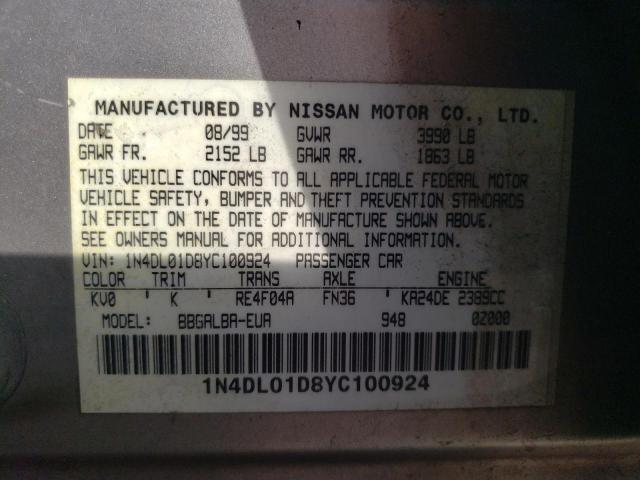 Photo 11 VIN: 1N4DL01D8YC100924 - NISSAN ALTIMA 