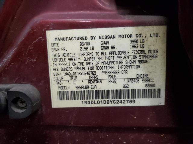 Photo 12 VIN: 1N4DL01D8YC242769 - NISSAN ALTIMA XE 