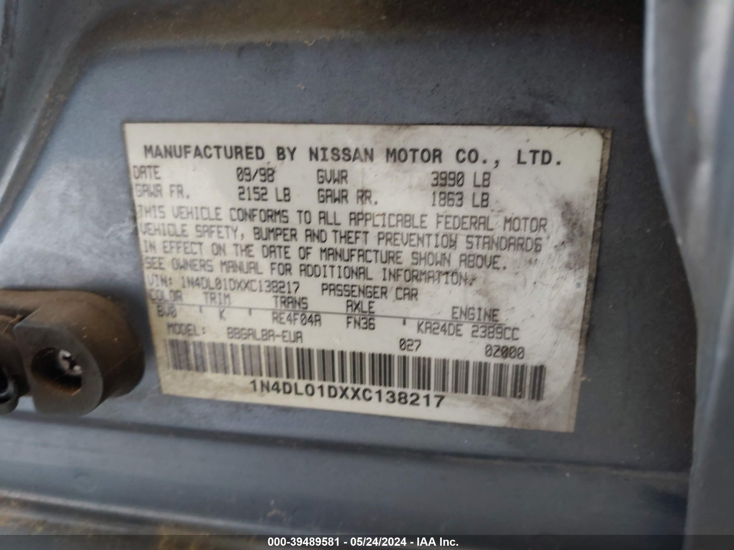 Photo 8 VIN: 1N4DL01DXXC138217 - NISSAN ALTIMA 