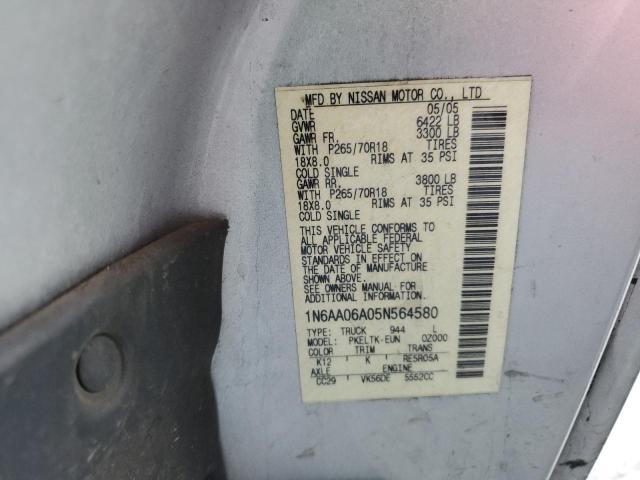 Photo 11 VIN: 1N6AA06A05N564580 - NISSAN TITAN 