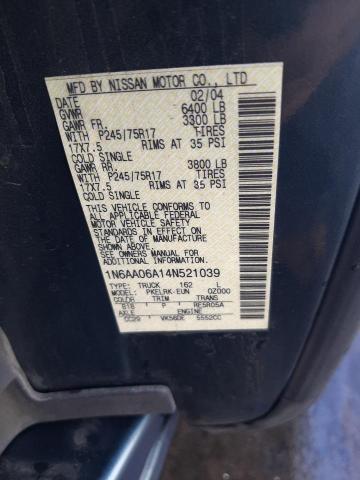 Photo 11 VIN: 1N6AA06A14N521039 - NISSAN TITAN 