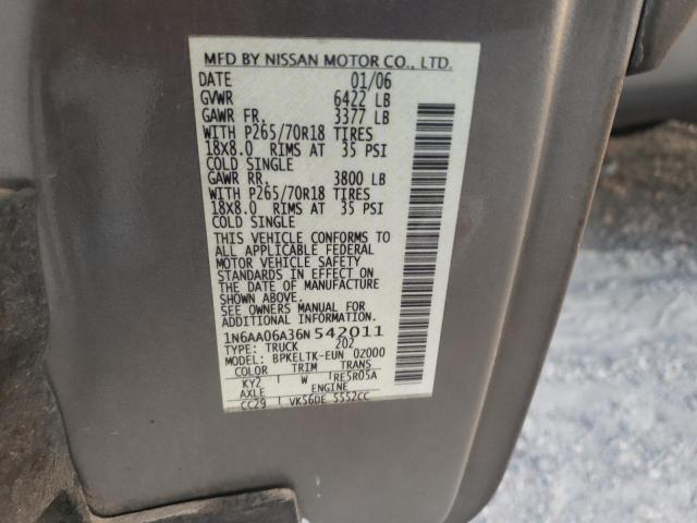 Photo 11 VIN: 1N6AA06A36N542011 - NISSAN TITAN 