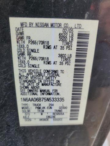 Photo 11 VIN: 1N6AA06B75N533335 - NISSAN TITAN 