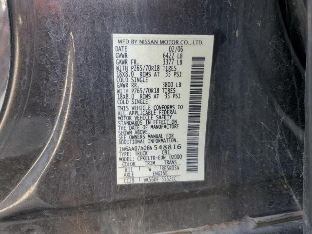 Photo 11 VIN: 1N6AA07A06N548816 - NISSAN TITAN 