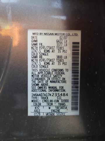 Photo 12 VIN: 1N6AA07A17N235484 - NISSAN TITAN 