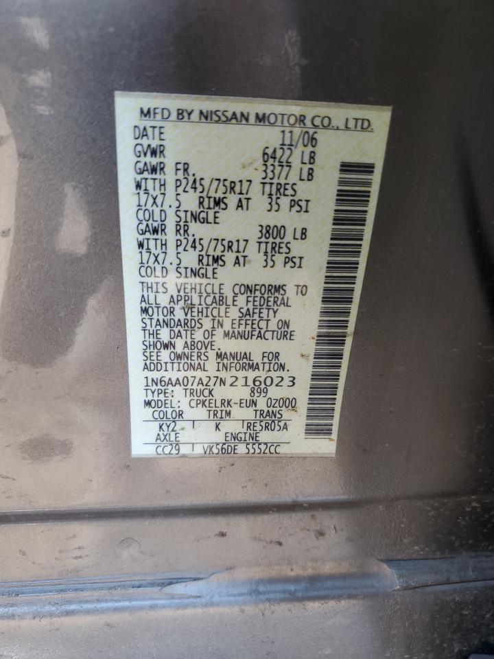 Photo 11 VIN: 1N6AA07A27N216023 - NISSAN TITAN 