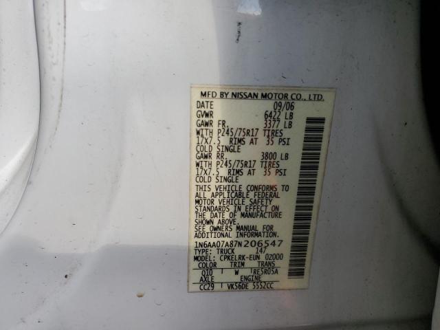 Photo 11 VIN: 1N6AA07A87N206547 - NISSAN TITAN XE 