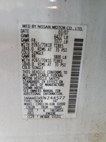 Photo 11 VIN: 1N6AA07A97N244577 - NISSAN TITAN XE 