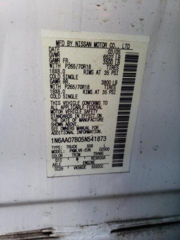 Photo 11 VIN: 1N6AA07B05N541873 - NISSAN TITAN XE 