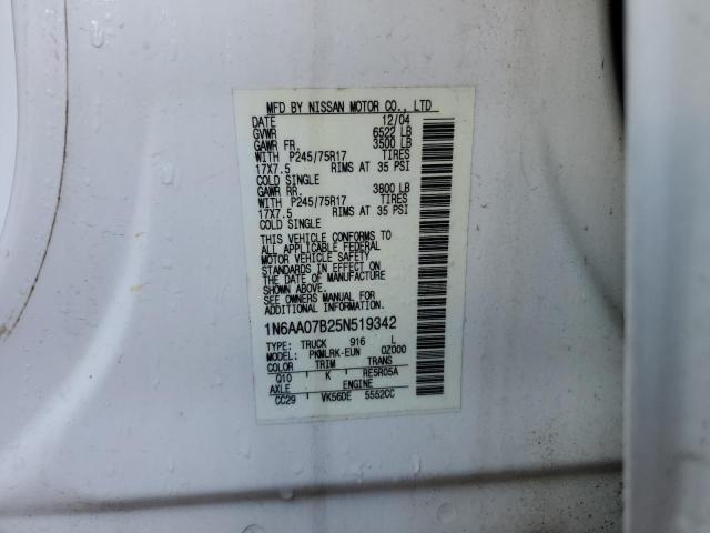 Photo 11 VIN: 1N6AA07B25N519342 - NISSAN TITAN 