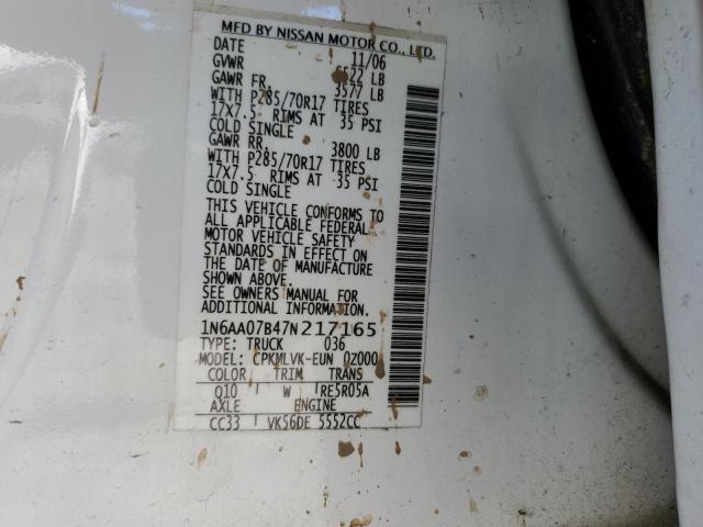 Photo 11 VIN: 1N6AA07B47N217165 - NISSAN TITAN XE 