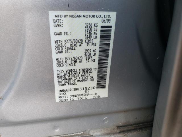 Photo 11 VIN: 1N6AA07C39N315230 - NISSAN TITAN XE 